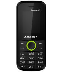 Adcom X3 (Power) Dual Sim Mobile - Black & Green