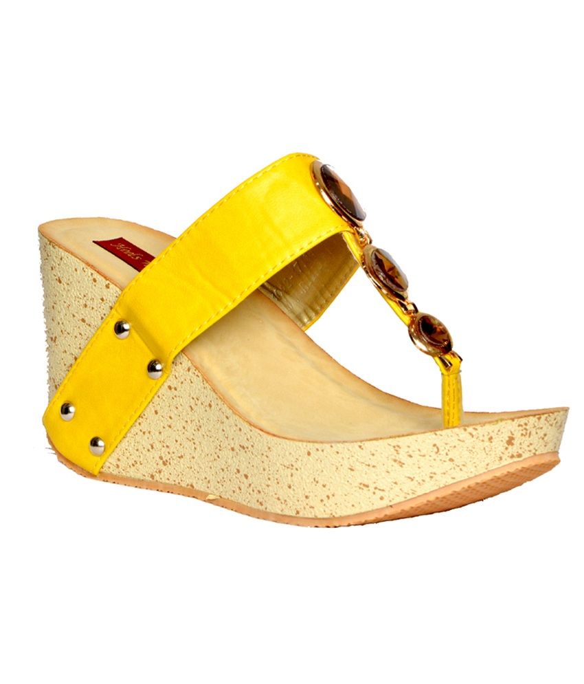 wedge heels yellow