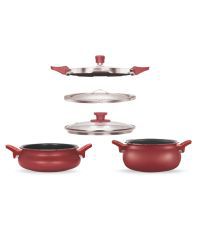 Pigeon Red All In One Super Cooker Value Pack with Induction Base