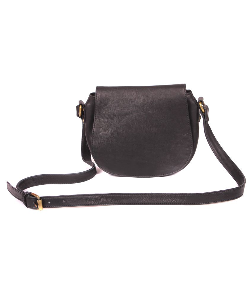 Buy Loveleather Black Leather Sling Bag at Best Prices in India - Snapdeal