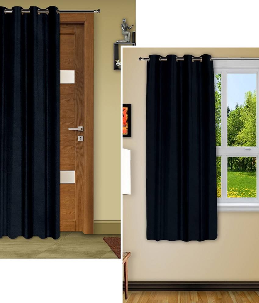 Story@Home Blackout Set Of 2 Door Curtain With Window Curtain