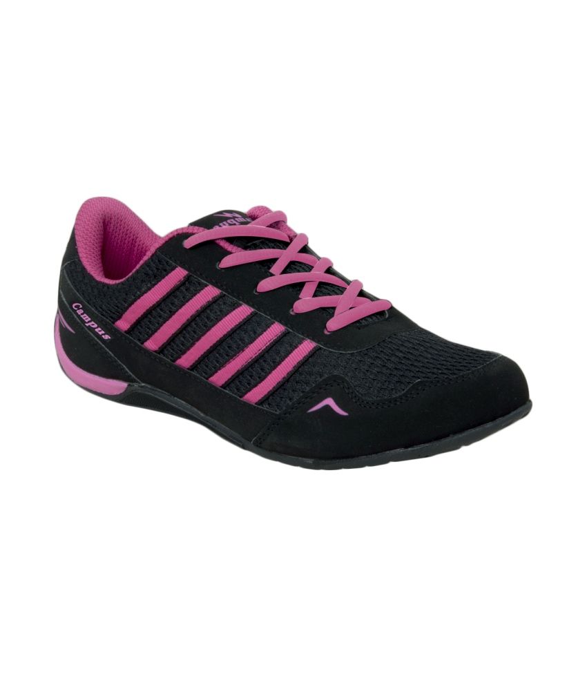 Campus Tissar Black Sport Shoes