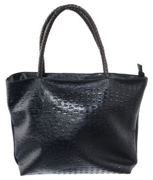 Lee Italian Black Zipped Shoulder Bag