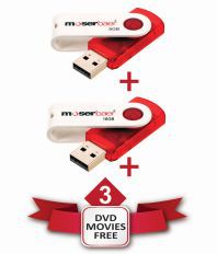 MoserBaer Swivel 8GB & 16GB Pendrive Pack-2 Red and White