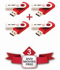 MoserBaer Swivel 8 GB Pendrive Pack-4 Red and White