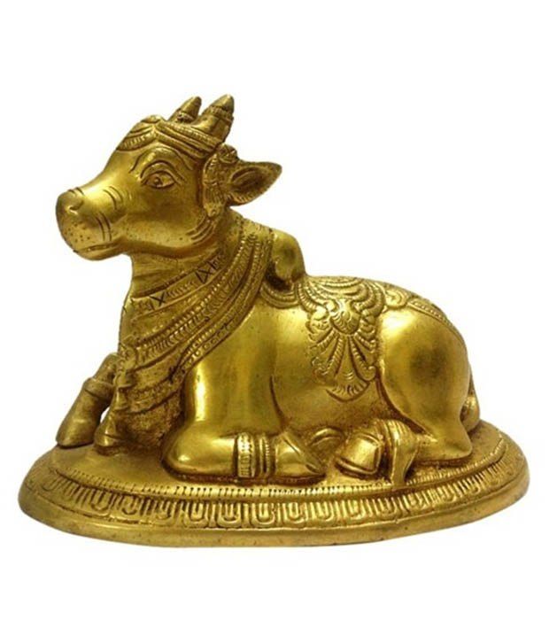 Religiouskart Golden Brass Statue Of Nandi Religious Idol Buy
