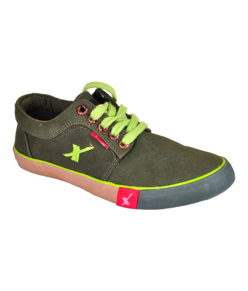 ... men s footwear sports shoes feel rich sparx green canvash shoes