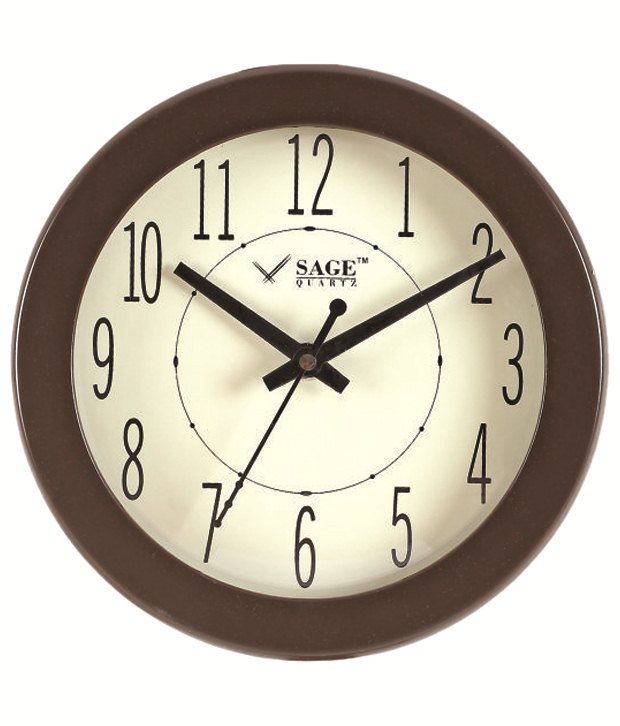 Sage Quartz Deep Brown & White Circular Wall Clock Buy Sage Quartz