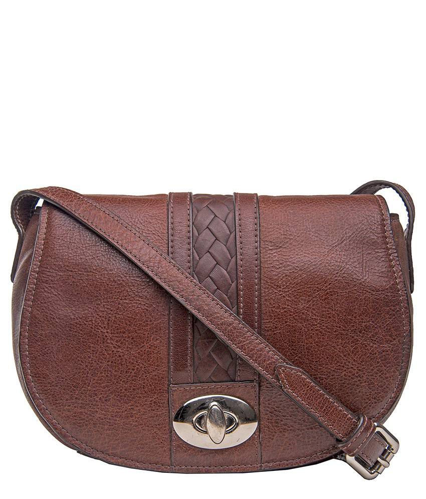 Hidesign CHA CHA 01 Brown Leather Sling Bag - Buy Hidesign CHA CHA 01 Brown Leather Sling Bag ...