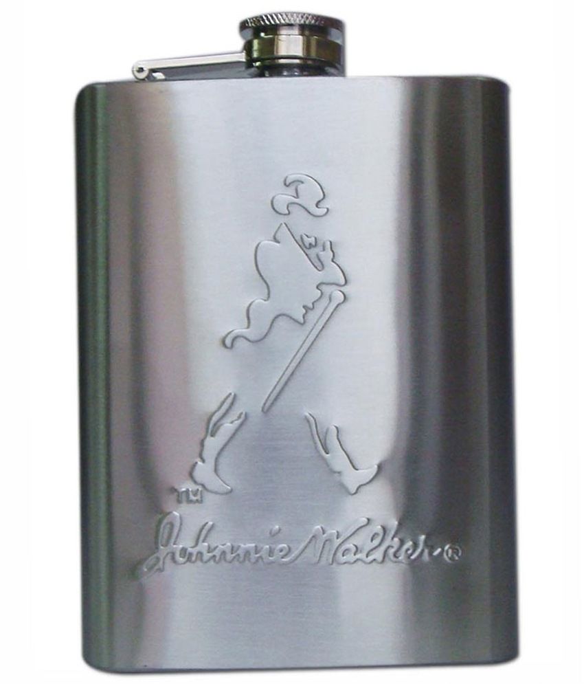 Zeemon Silver Johnnie Walker Steel Hip Flask - 235ml: Buy