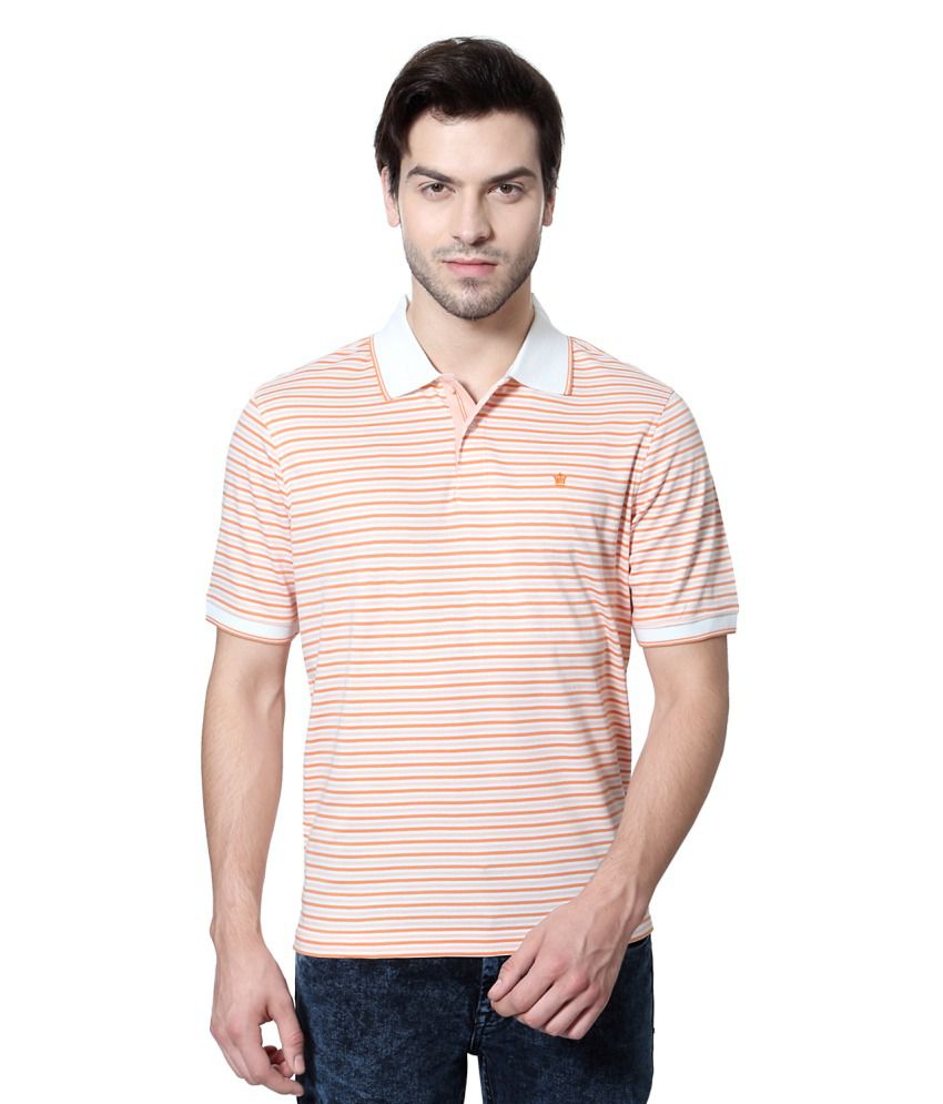 Louis Philippe Orange Cotton Polo T-shirt - Buy Louis Philippe Orange Cotton Polo T-shirt Online ...