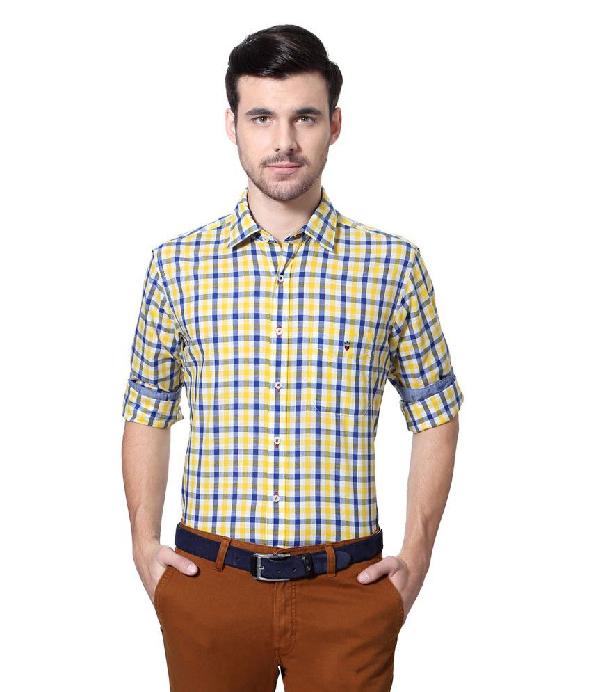 Louis Philippe Yellow Cotton Shirt - Buy Louis Philippe Yellow Cotton Shirt Online at Low Price ...