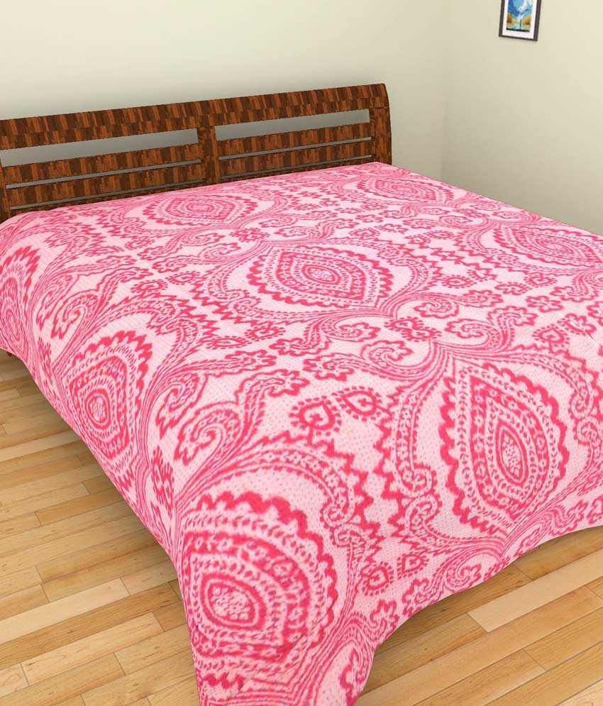 Jaipur Textile Hub Pink Printed Cotton Double Bed Sheet Buy Jaipur