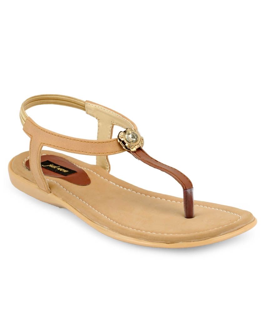 Fashion Walk Beige Flat Sandals Price in India- Buy Fashion Walk Beige Flat Sandals Online at 