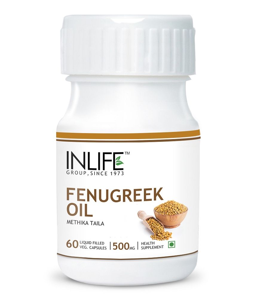 INLIFE Fenugreek Seed Oil 60 Vegetarian Capsules Sugar Balance and