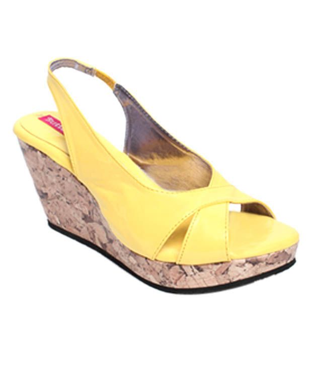 Butterfly Smart Yellow Wedge Heel Sandals