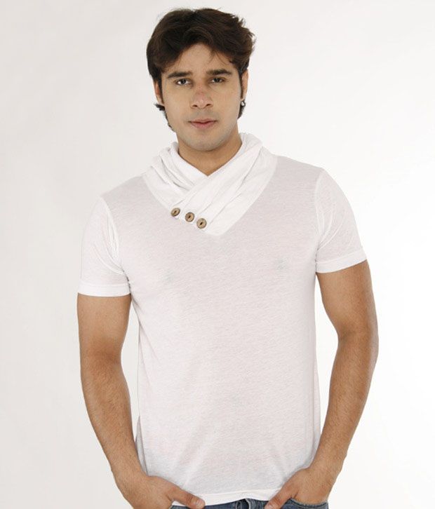 A For F White High Neck T-Shirt