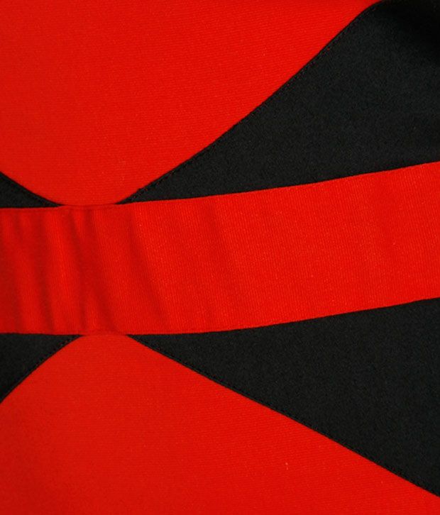 ANS Red & Black Stylish Dress