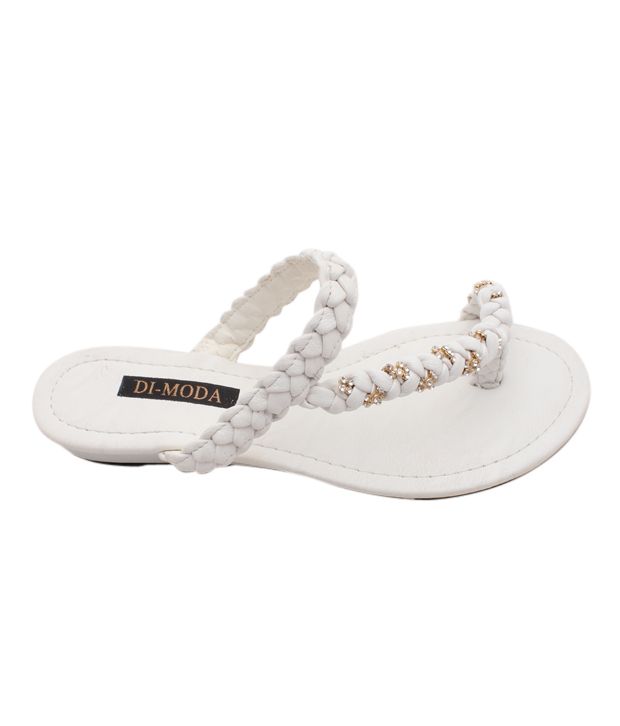 Di-Moda Wow White Heel Slippers With Free Towel