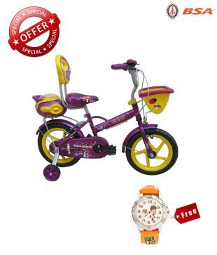BSA Champ Dew Bicycle (10 inches) with free kids watch