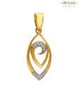 Avsar Gold & Diamond Petal Shape Pendant