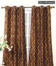 Deco Window Gorgeous Brown Block Print Curtain