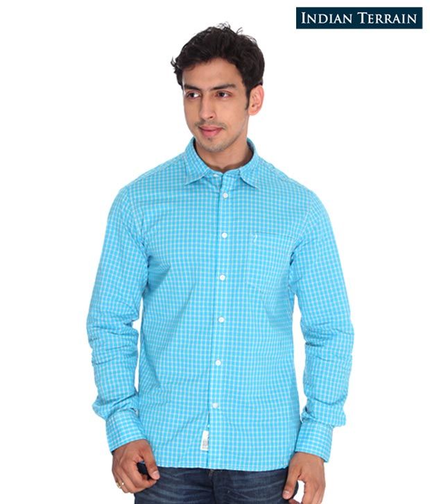 Indian Terrain Blue Checkered Shirt