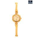 Rochees Flower Design Case Gold Watch