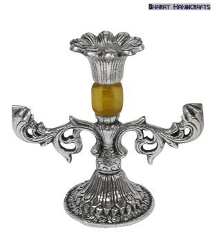 Bharat Handicrafts Casted Aluminium Candle Stand