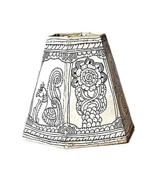 48craft White Leather Lamp Shade
