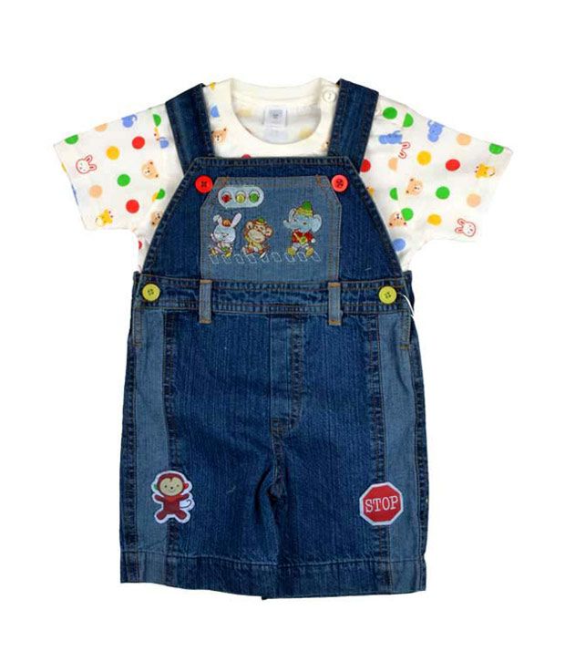 Toffy House Animal Print Dungarees For Kids Buy Toffy House Animal