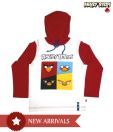 Angry Birds Red & White Hooded T-Shirt For Kids
