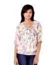 Harpa Cream Floral Printed Top