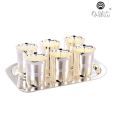 Ojas Beautiful Silver Plated Glass Set With Tray- 7 pcs