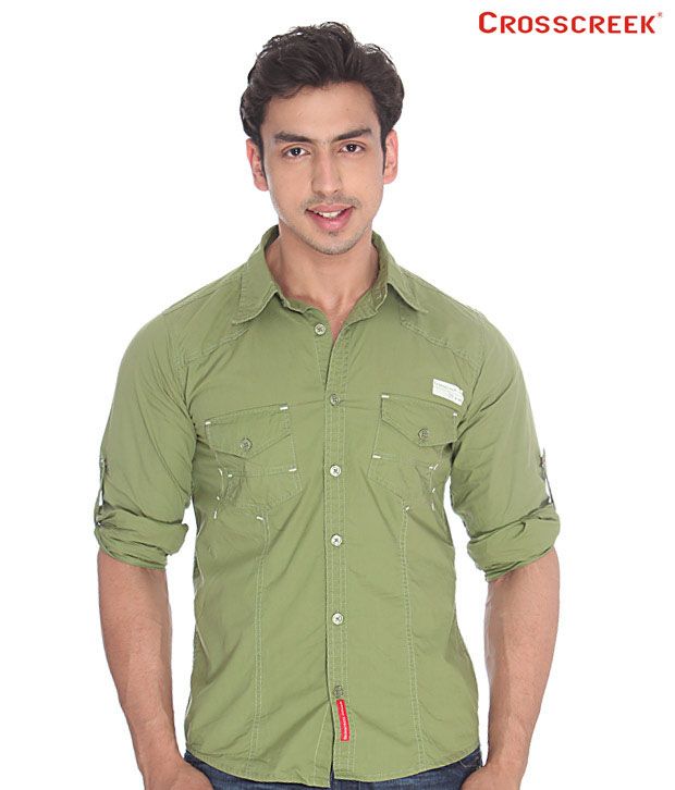 Crosscreek Green Cotton  Shirt