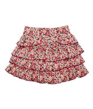 Nauti Nati Elegant Floral Print Tier Skirt For Kids