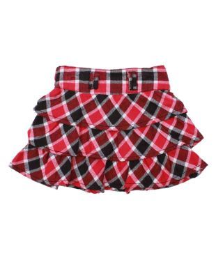 Nauti Nati Red Plaid Tier Skirt For Kids