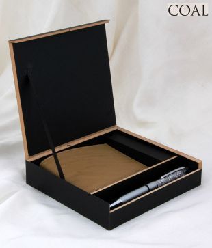 Coal Beige Textured Finish Wallet & Crystal Pen Combo Set