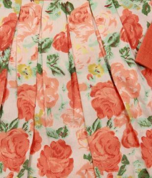 Nauti Nati Vibrant Orange Floral Print Dress For Kids