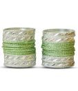Aadya Exclusive Set Of Green & Silver Lac Bangles