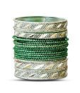 Aadya Set Of Green & Silver Lac Bangles