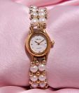 Oleva White Pearl & Tiny Gold Watch