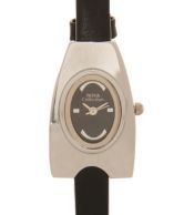 Nova Encased Black Oval Dial Watch