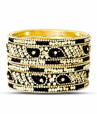 Aadya Exquisite Set Of Black Lac Bangles