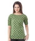 Enah Green Printed Top