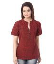 Enah Red Printed Top