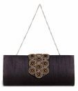 Aarna Craft Black Designer Flap Clutch