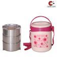 Crown Craft Floral Tiffin Box Set - 3 Pcs