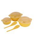 Claro Yellow Microwave Safe Serving Bowl Set-5pcs