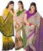 Prafful Purple-Green-Yellow Saree Combo Of 3